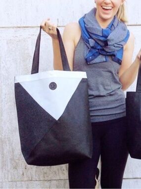 lululemon athletica Black and White reusable tote bag
